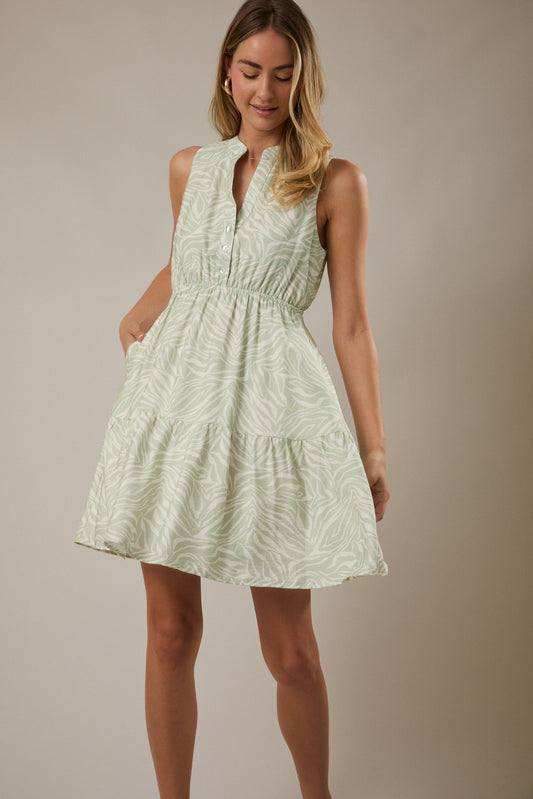 V-Neck Abstract Dress