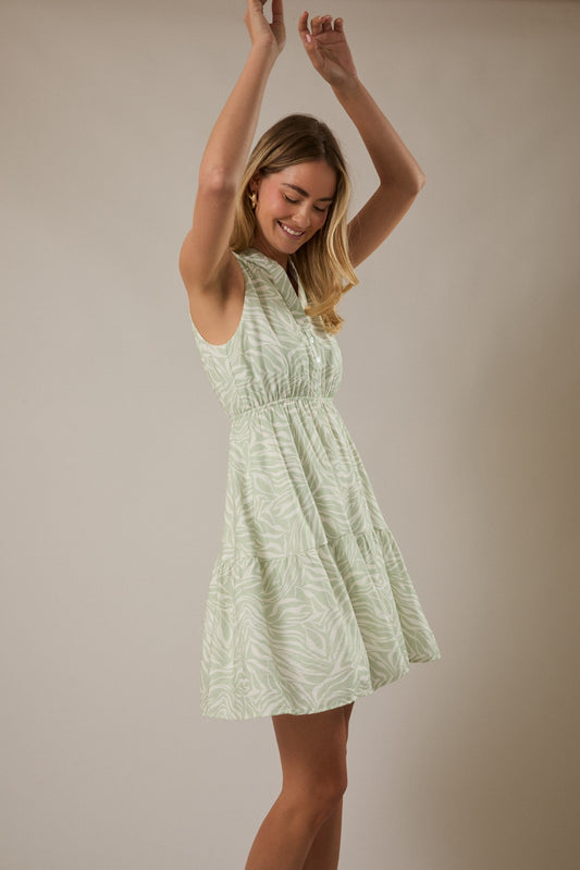 V-Neck Abstract Dress