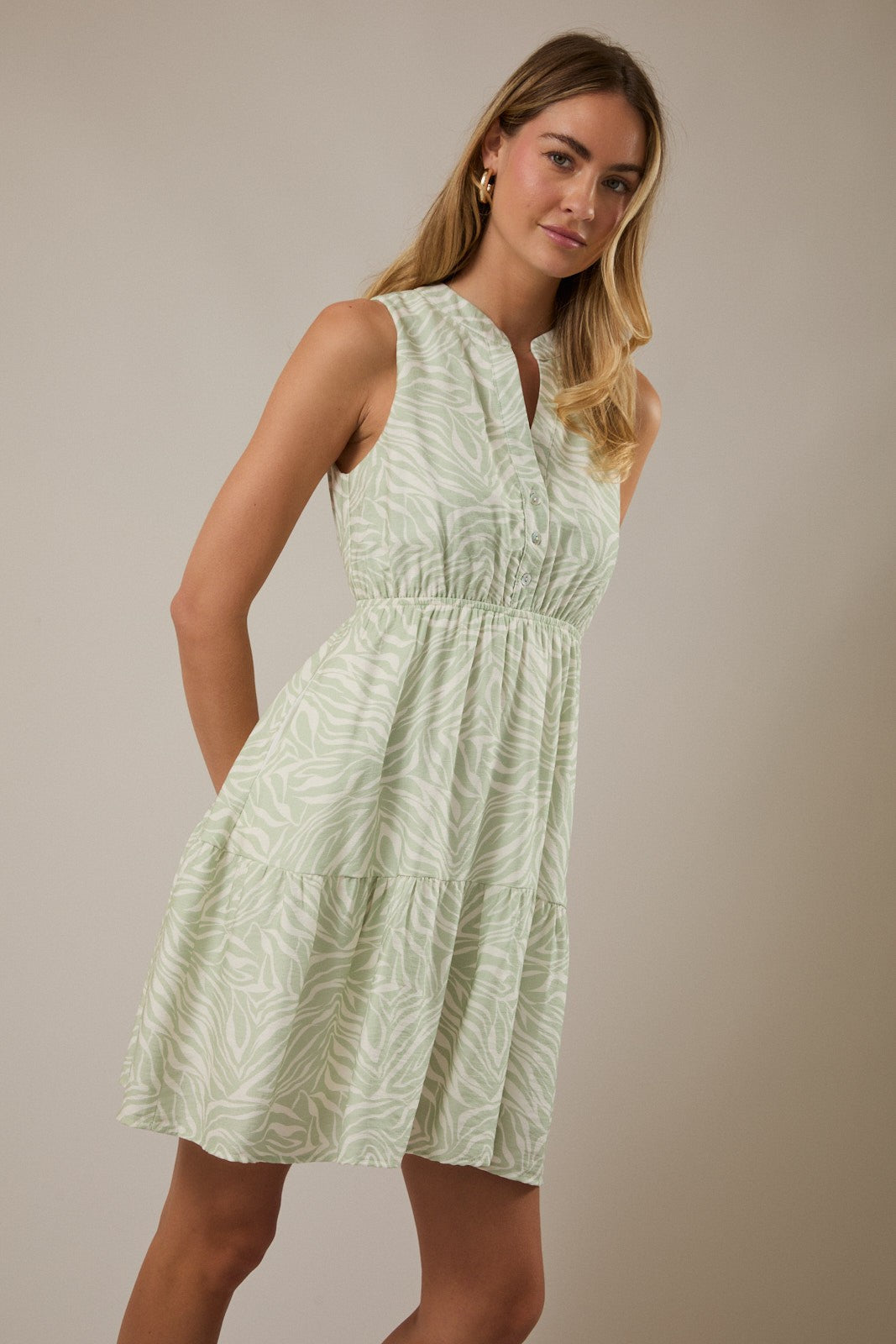 V-Neck Abstract Dress