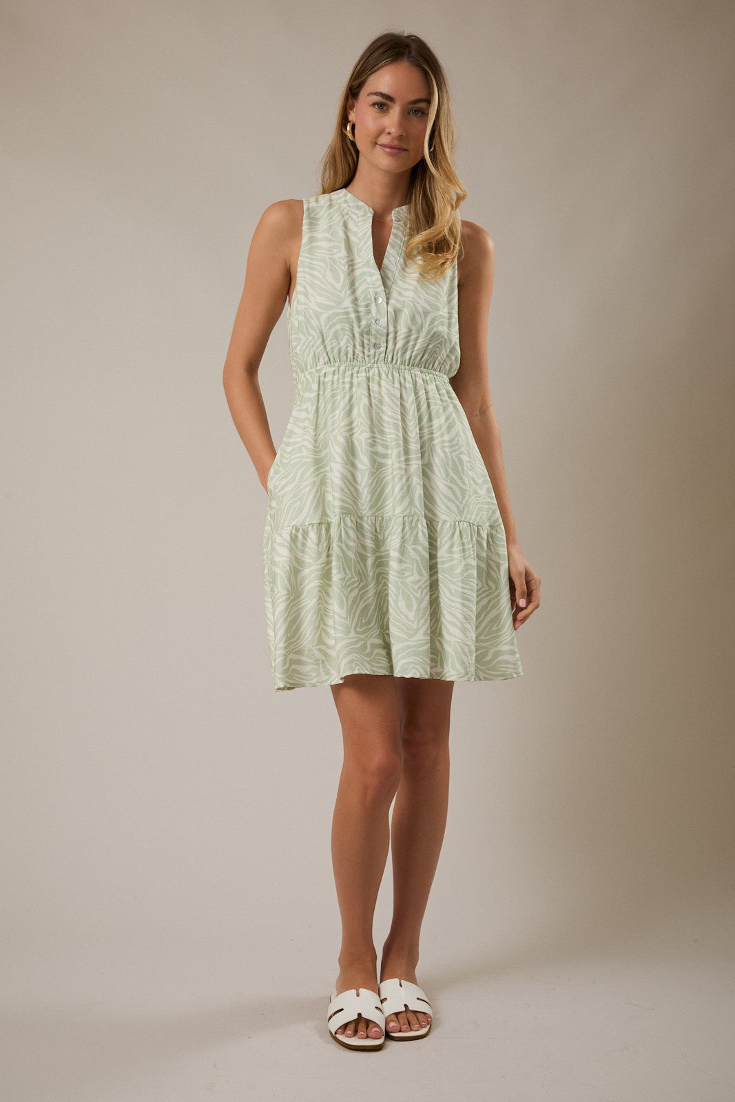 V-Neck Abstract Dress