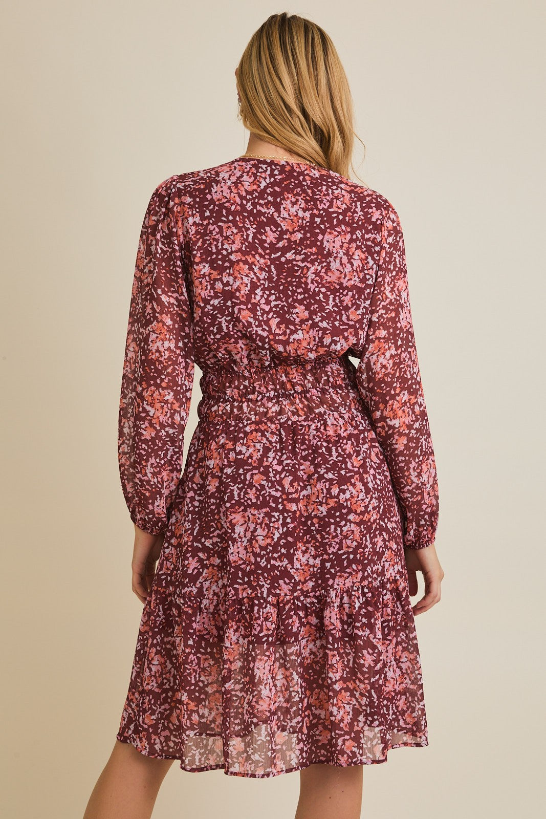 Floral Surplice Mini Dress