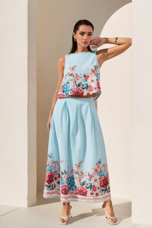 Floral Top & Skirt Set