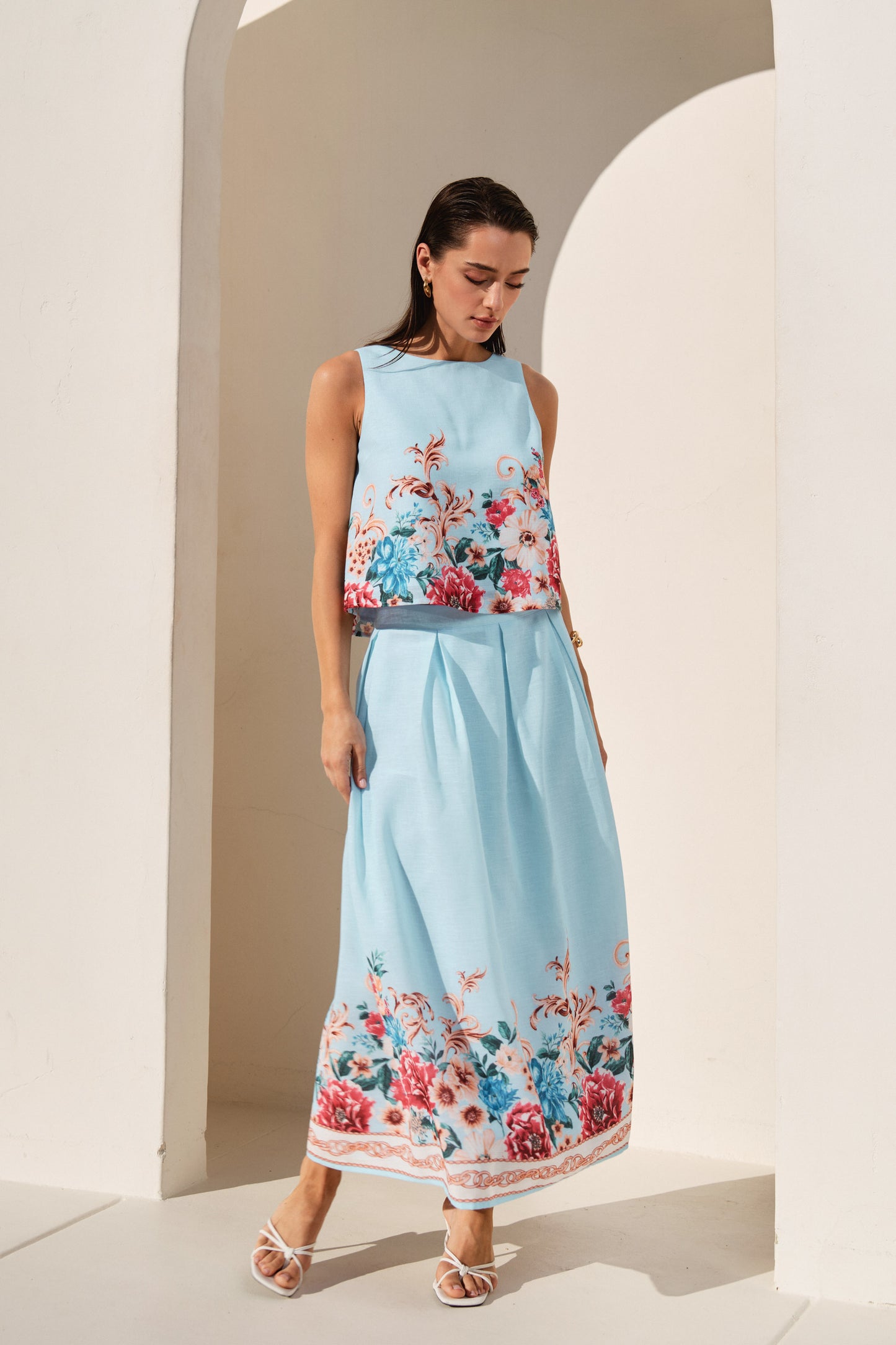 Floral Top & Skirt Set