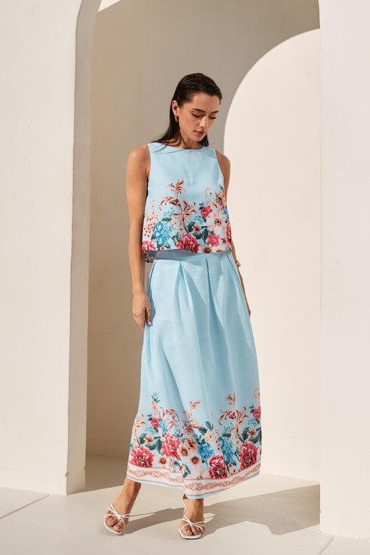 Floral Top & Skirt Set