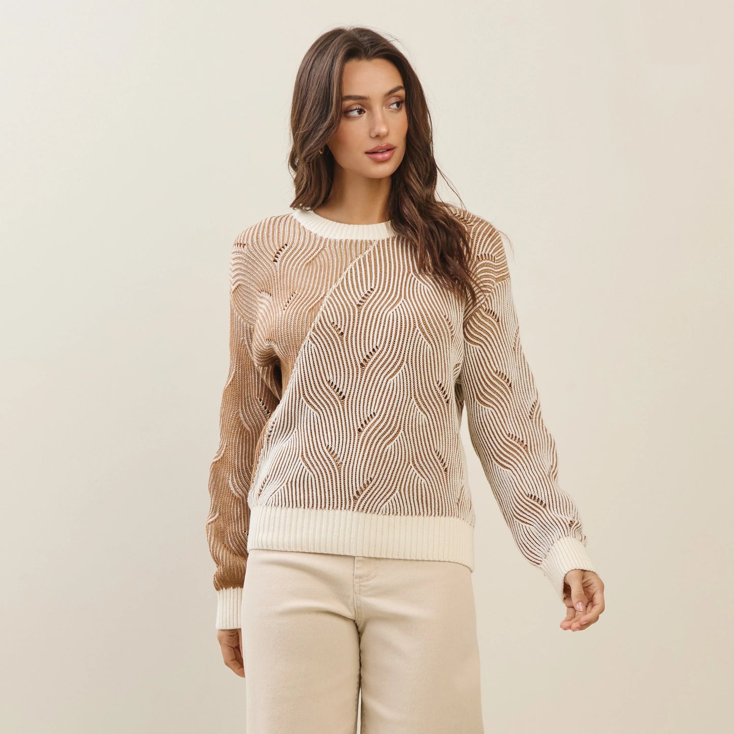 Two Tone Colorblock Sweater