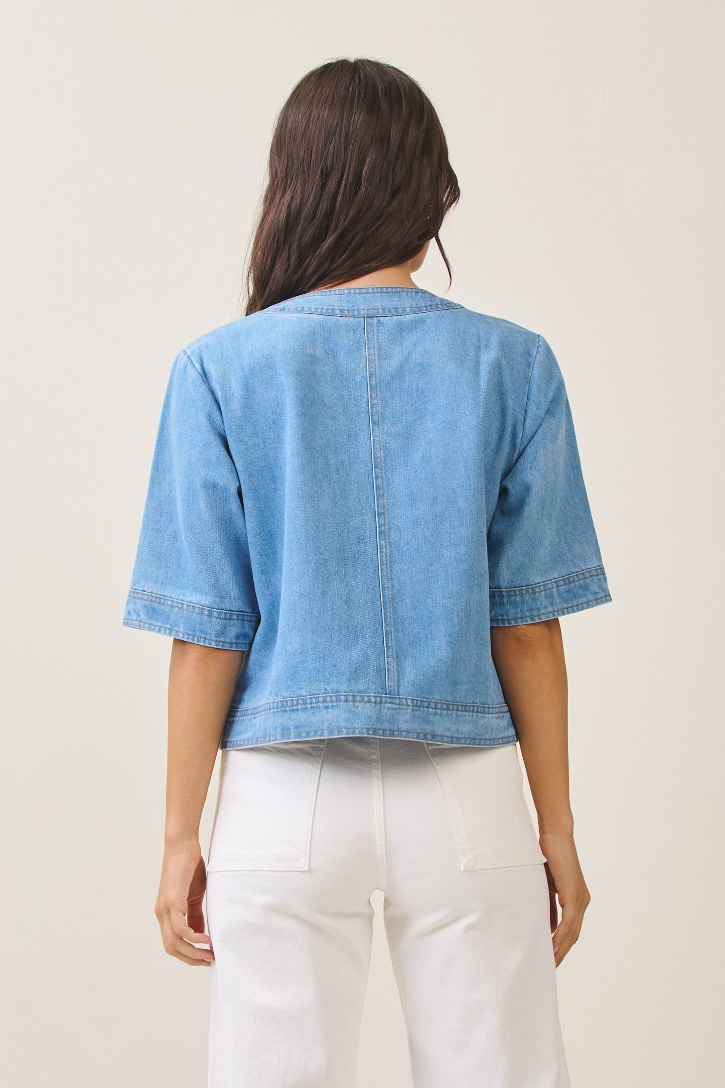 Half Sleeve Denim Jacket