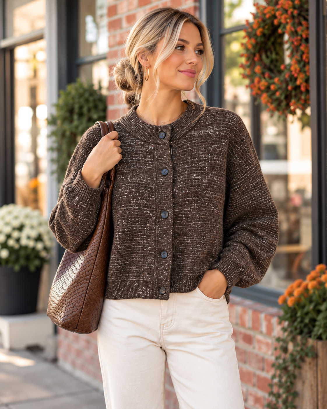 Marbled Ribbed Cardigan