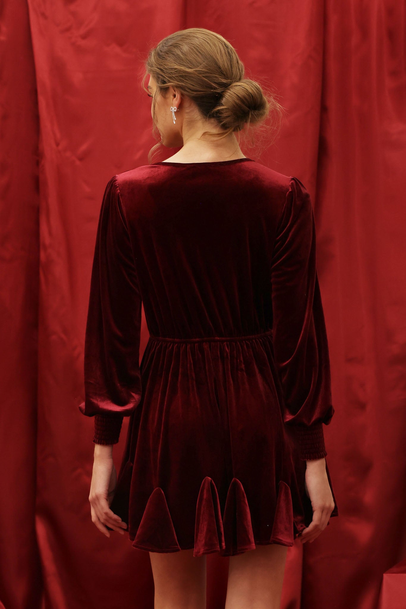Velvet Split Collar Dress
