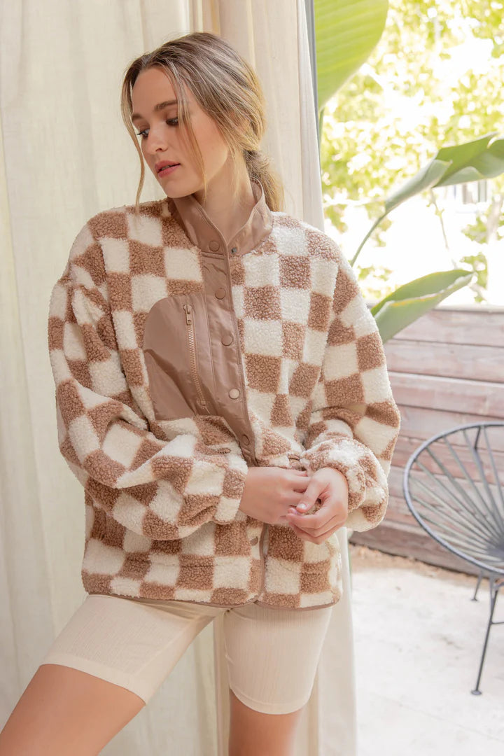 Snap Button Fleece Jacket