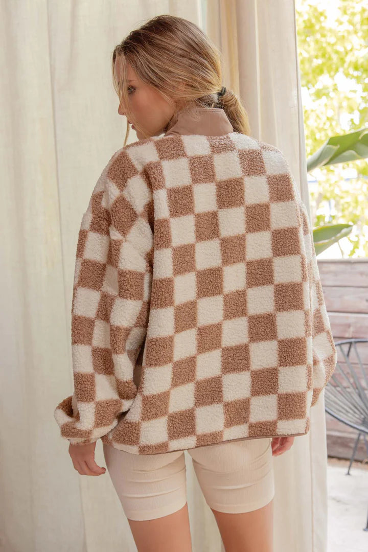 Snap Button Fleece Jacket