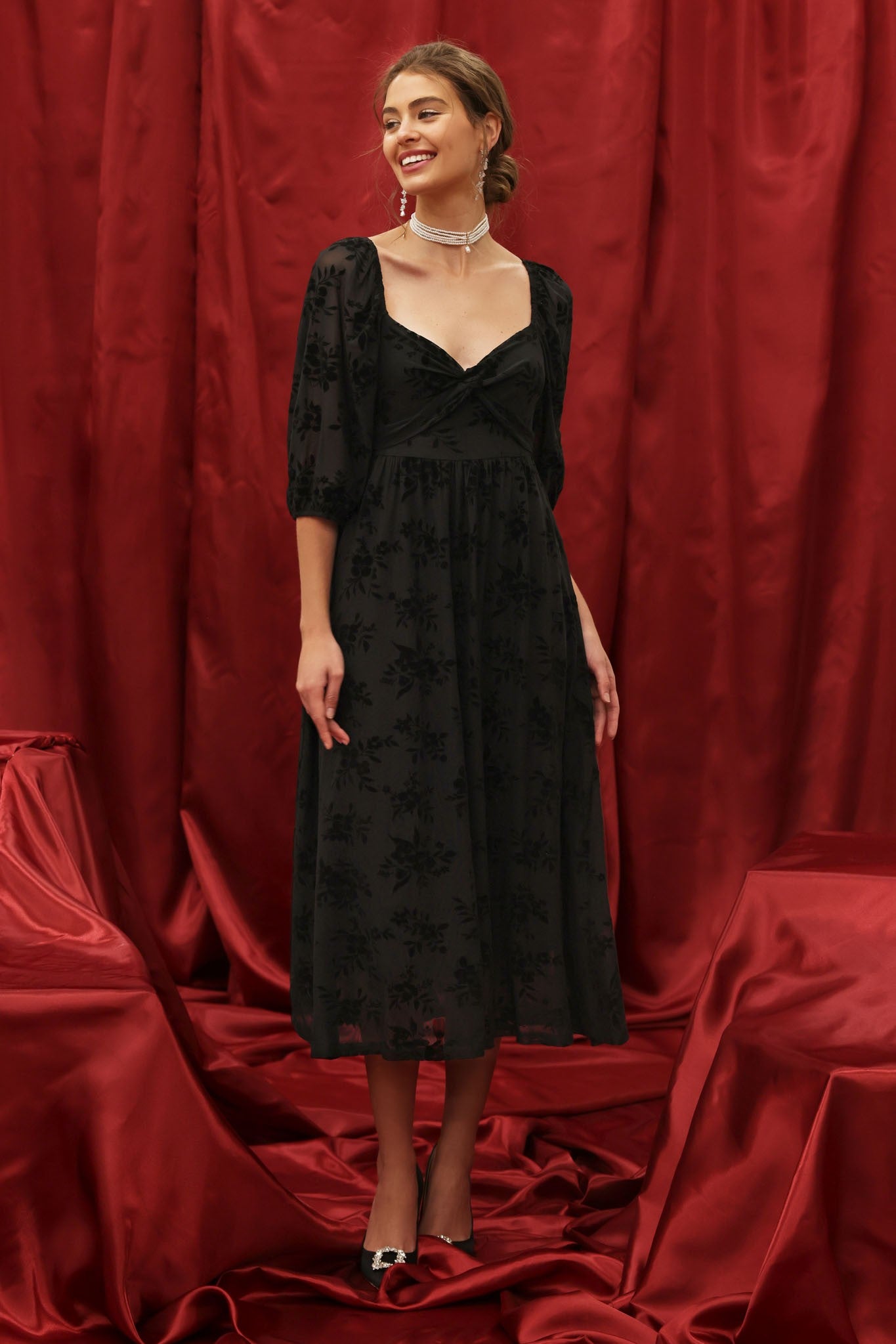 Floral Velvet Dress