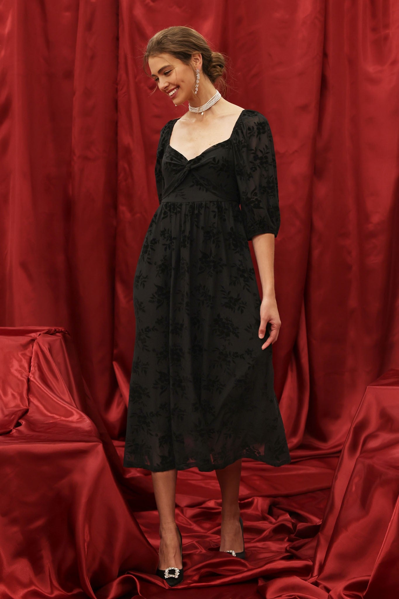 Floral Velvet Dress