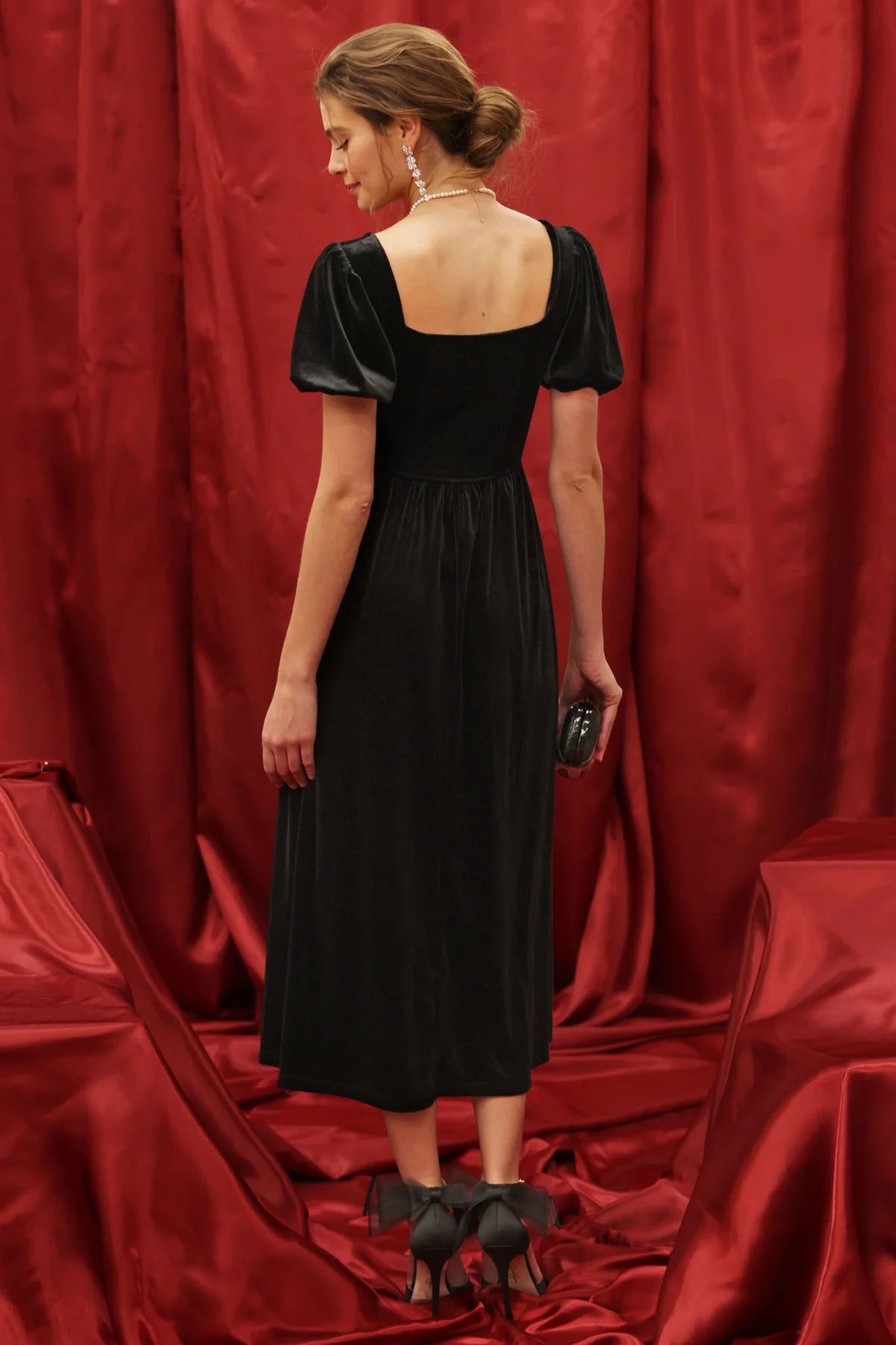 Velvet Corset Midi Dress