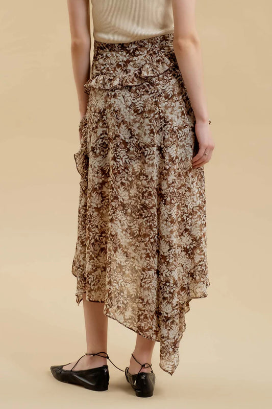 Thigh Slit Floral Skirt