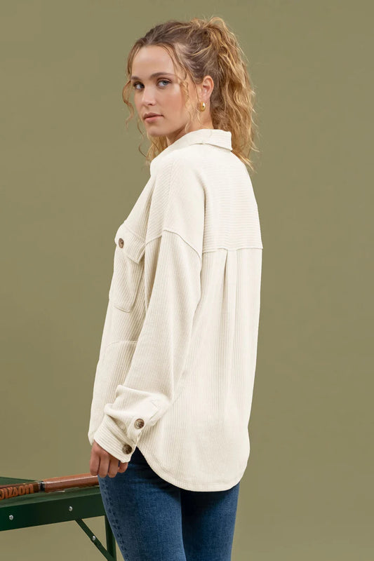 Half Button Side Pocket Top