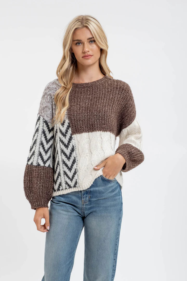 Chevron Colorblock Sweater
