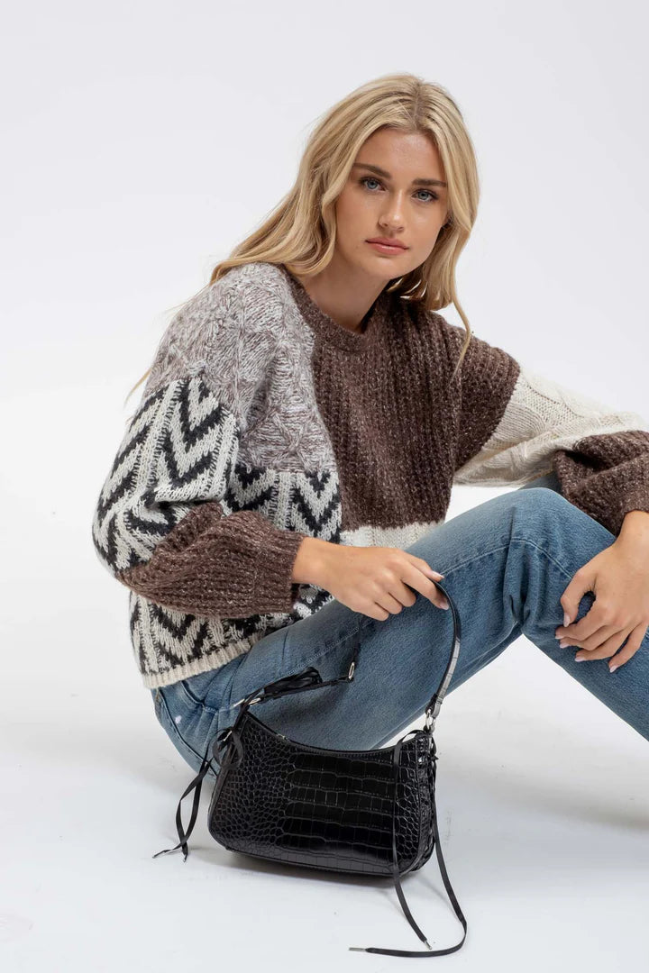 Chevron Colorblock Sweater