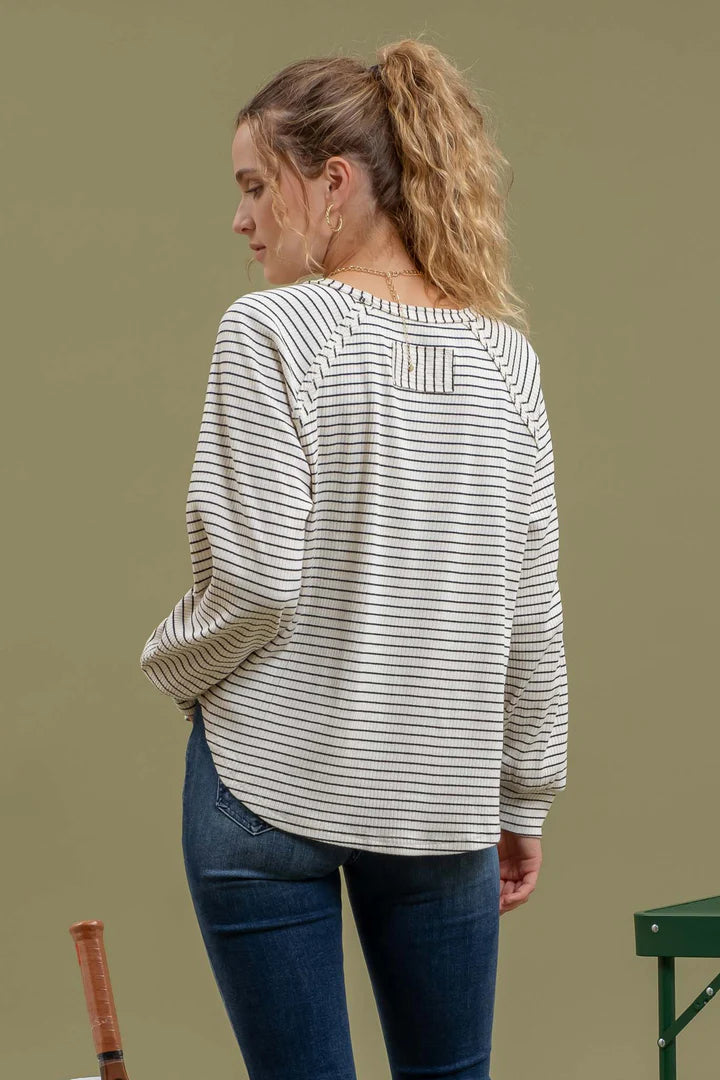 Striped Raglan Sleeve Top