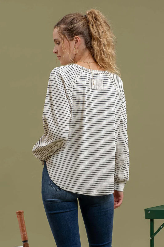 Striped Raglan Sleeve Top