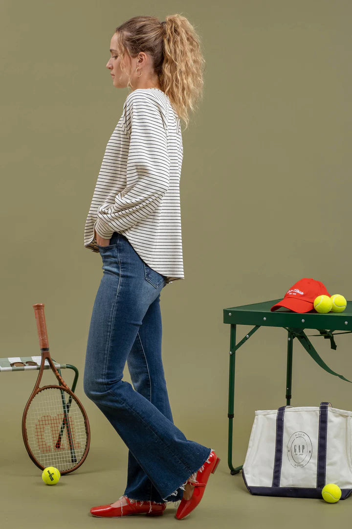 Striped Raglan Sleeve Top