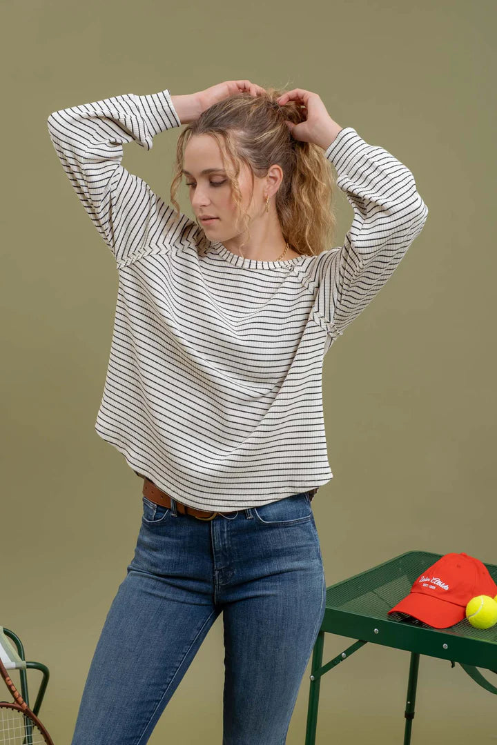 Striped Raglan Sleeve Top