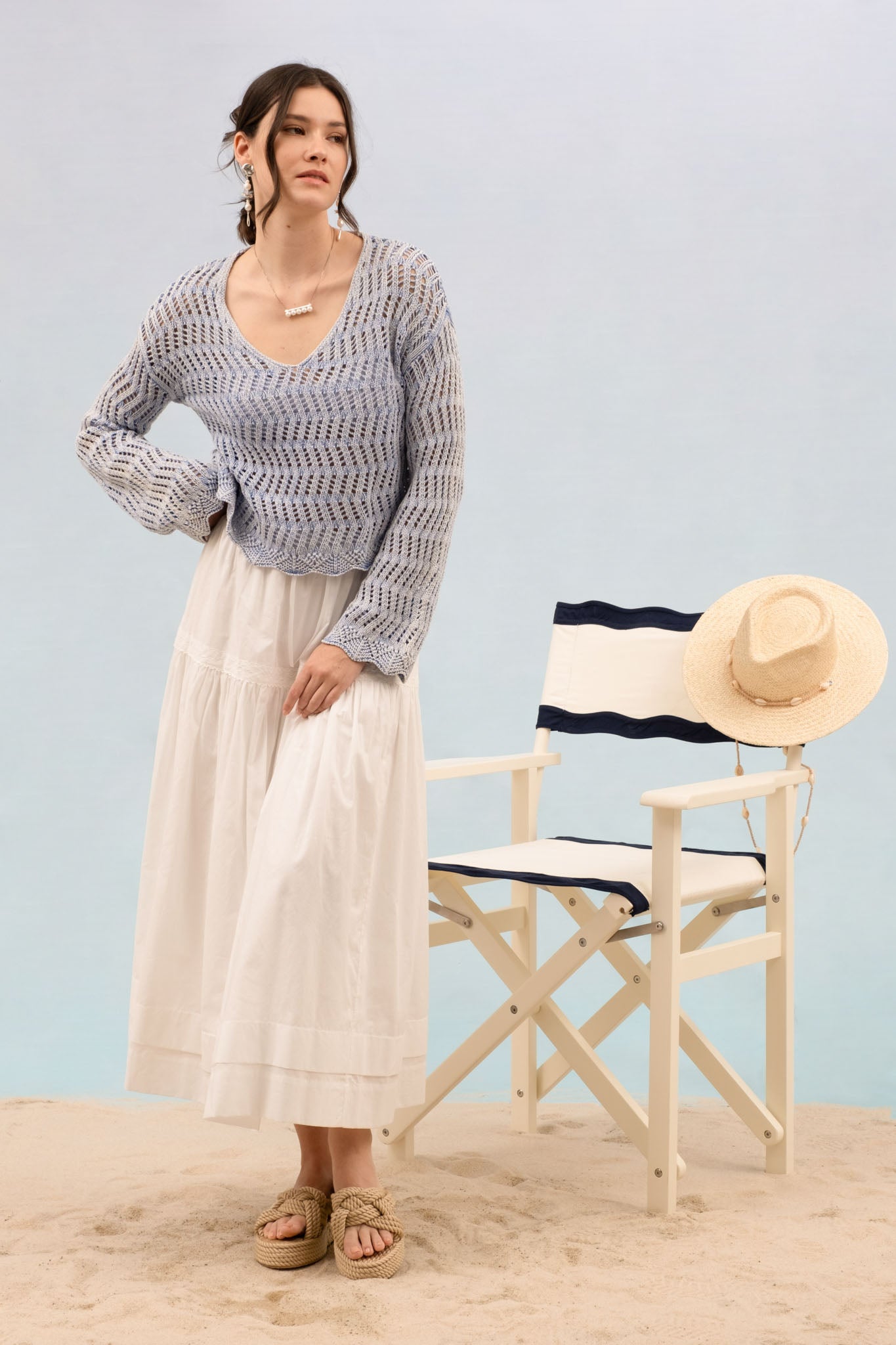 Open Knit Pullover Sweater
