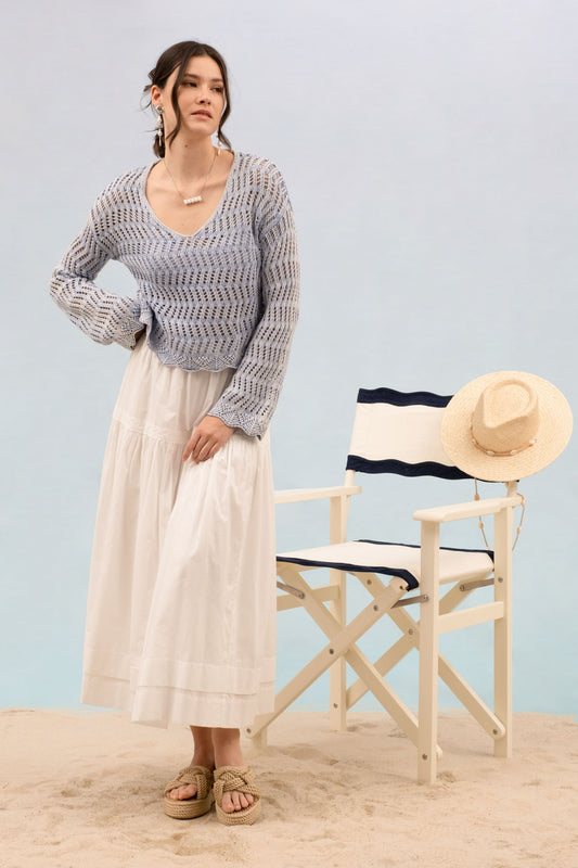 Open Knit Pullover Sweater