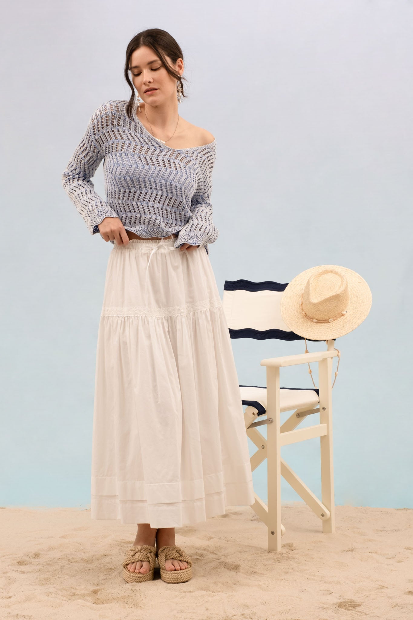 Open Knit Pullover Sweater