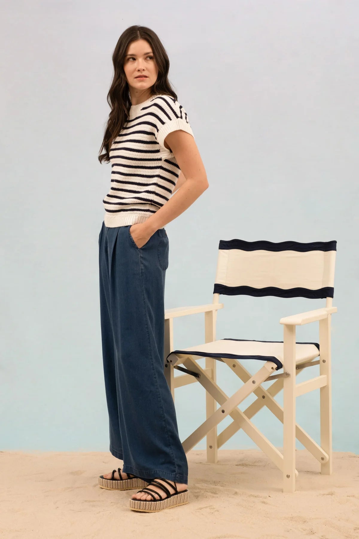 Navy Stripe Pullover Sweater