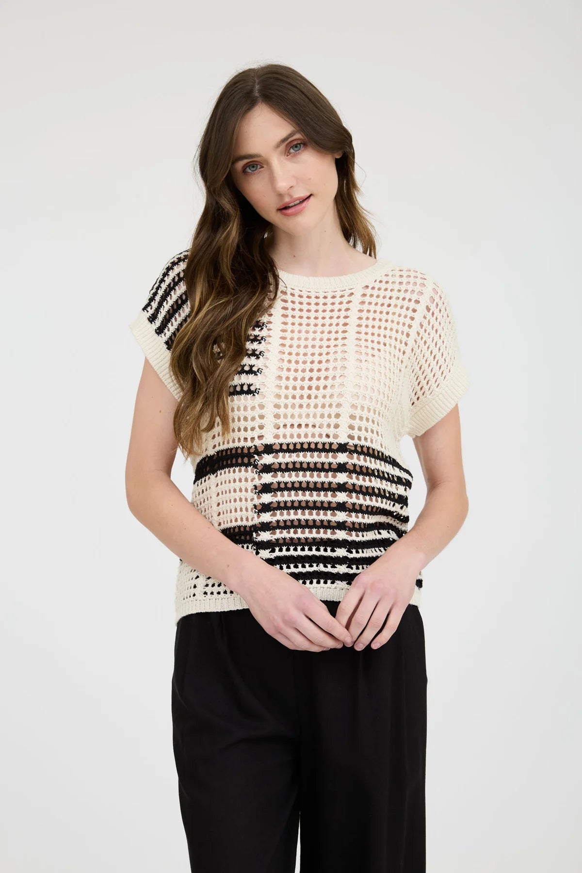 Sheer Crochet Knit Top