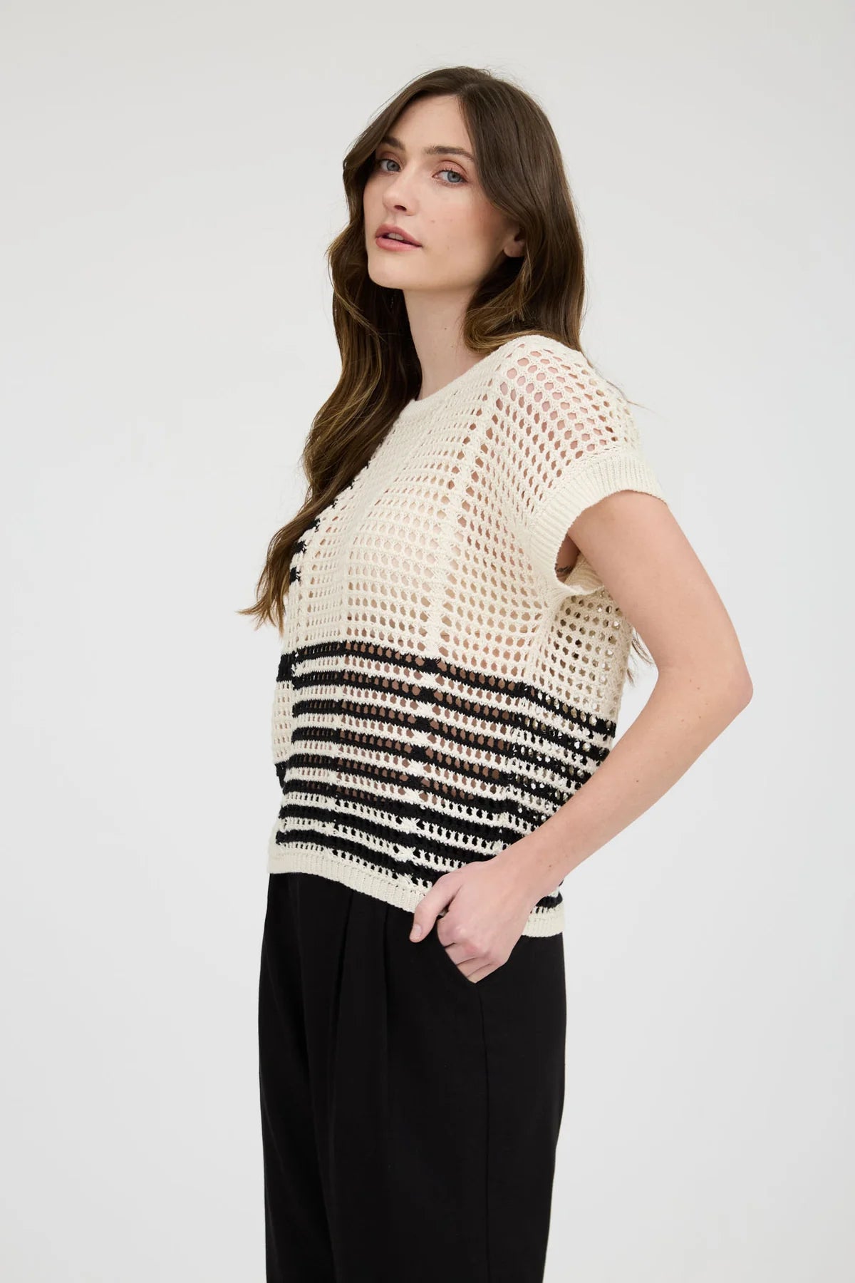 Sheer Crochet Knit Top