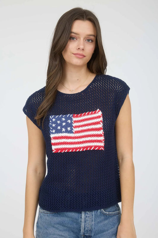 USA Crochet Flag Top