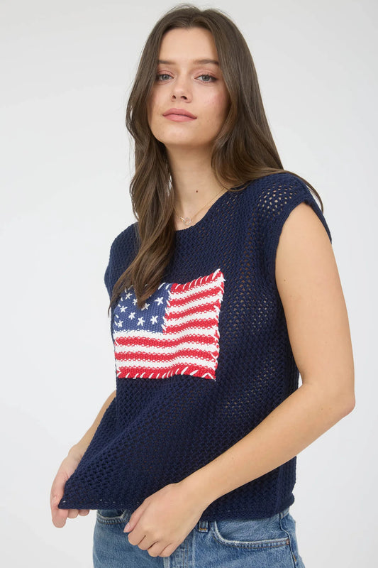 USA Crochet Flag Top