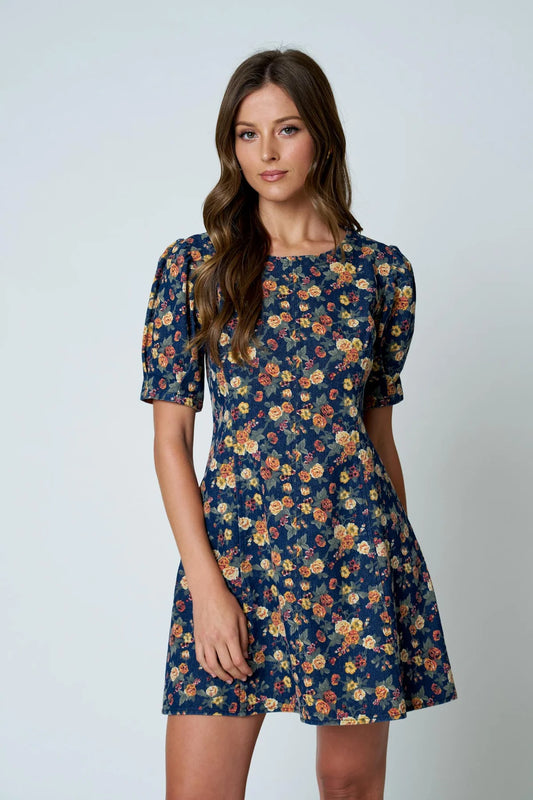 Back Seam Floral Dress