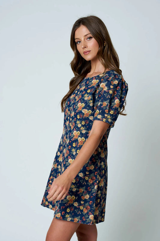 Back Seam Floral Dress