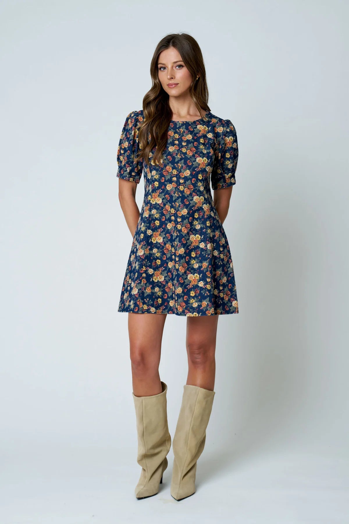 Back Seam Floral Dress