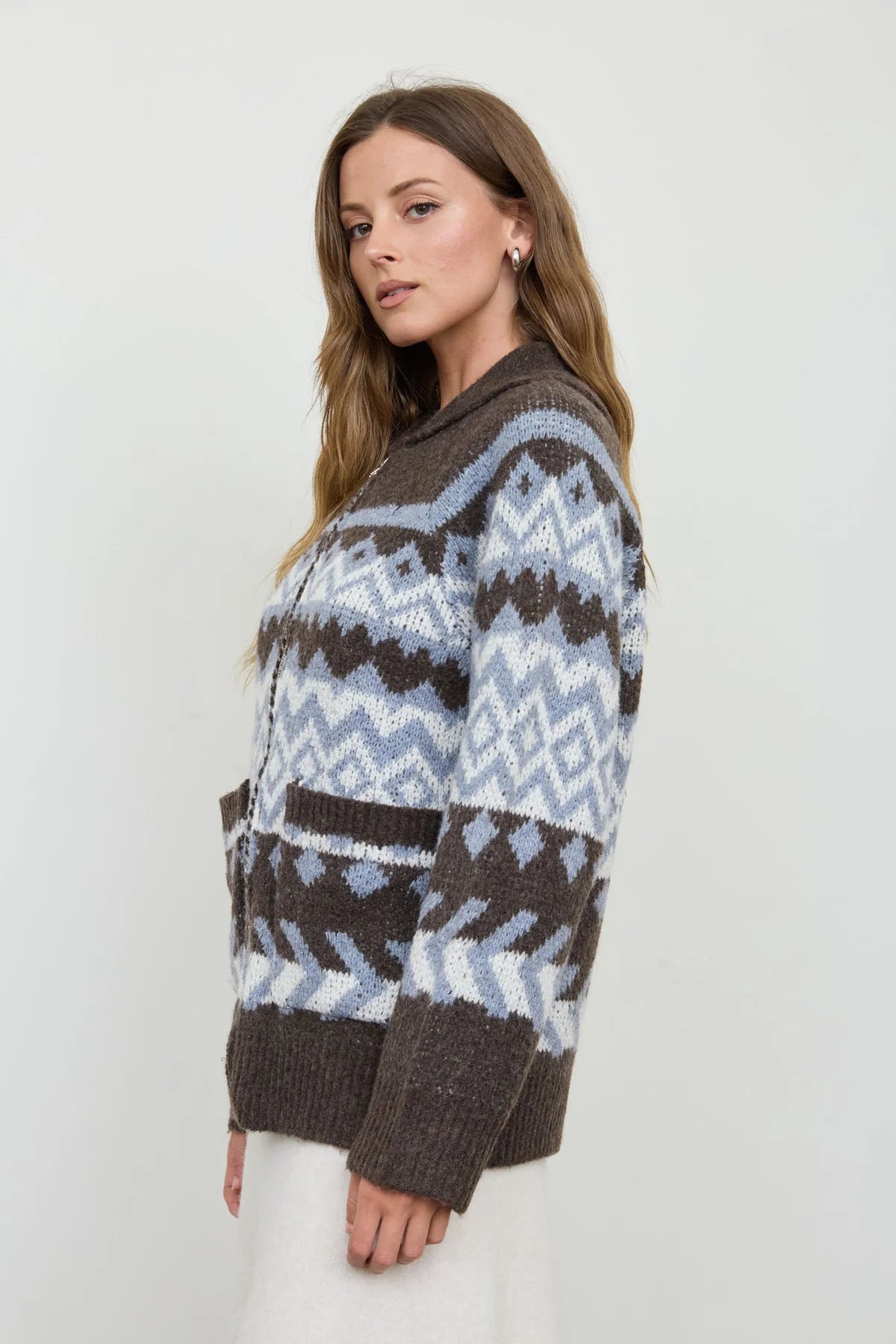Geometric Fair Isle Cardigan