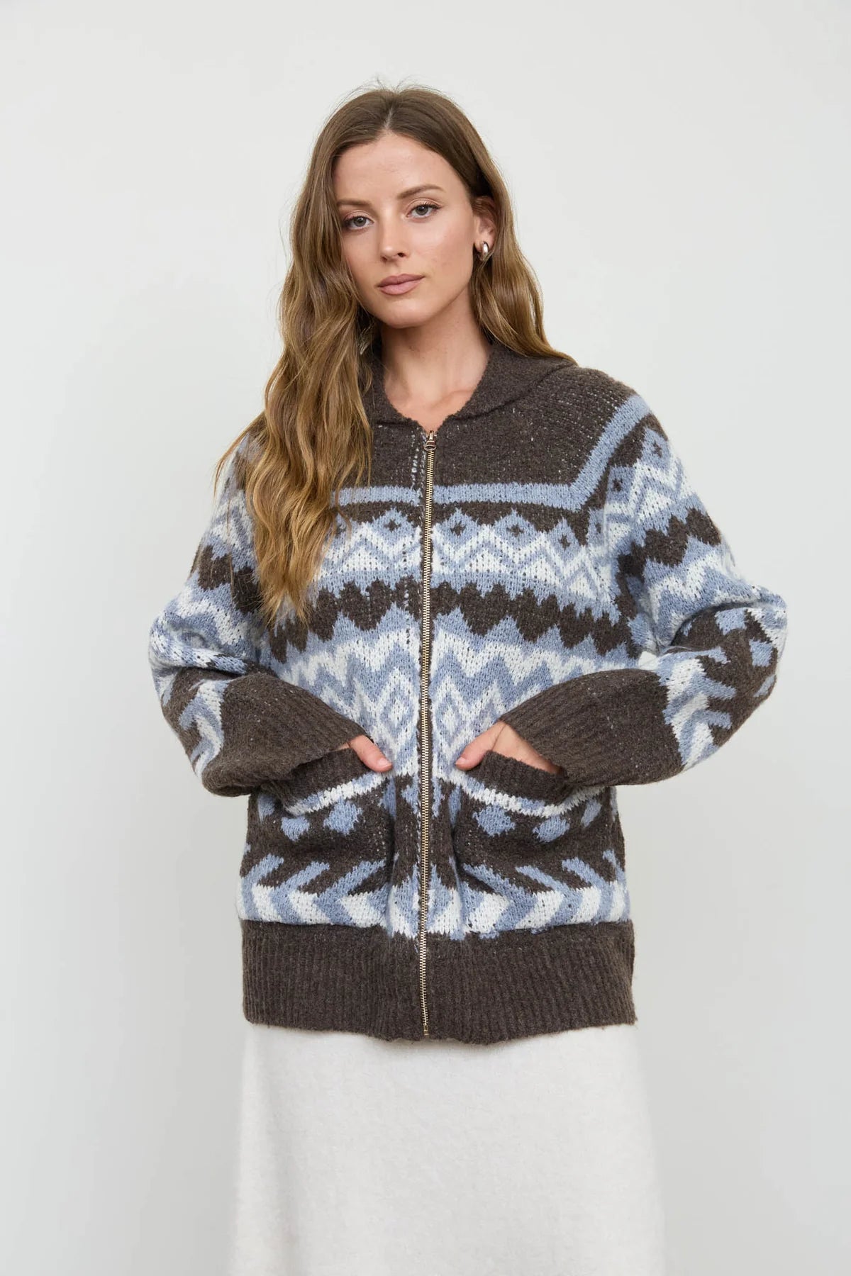 Geometric Fair Isle Cardigan