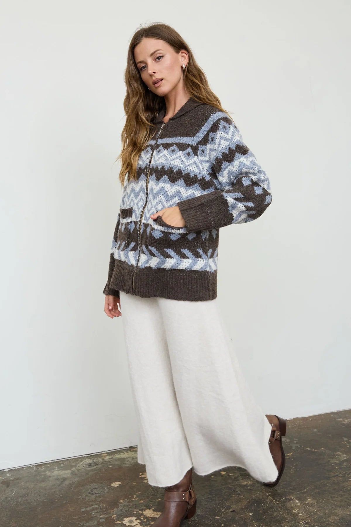 Geometric Fair Isle Cardigan