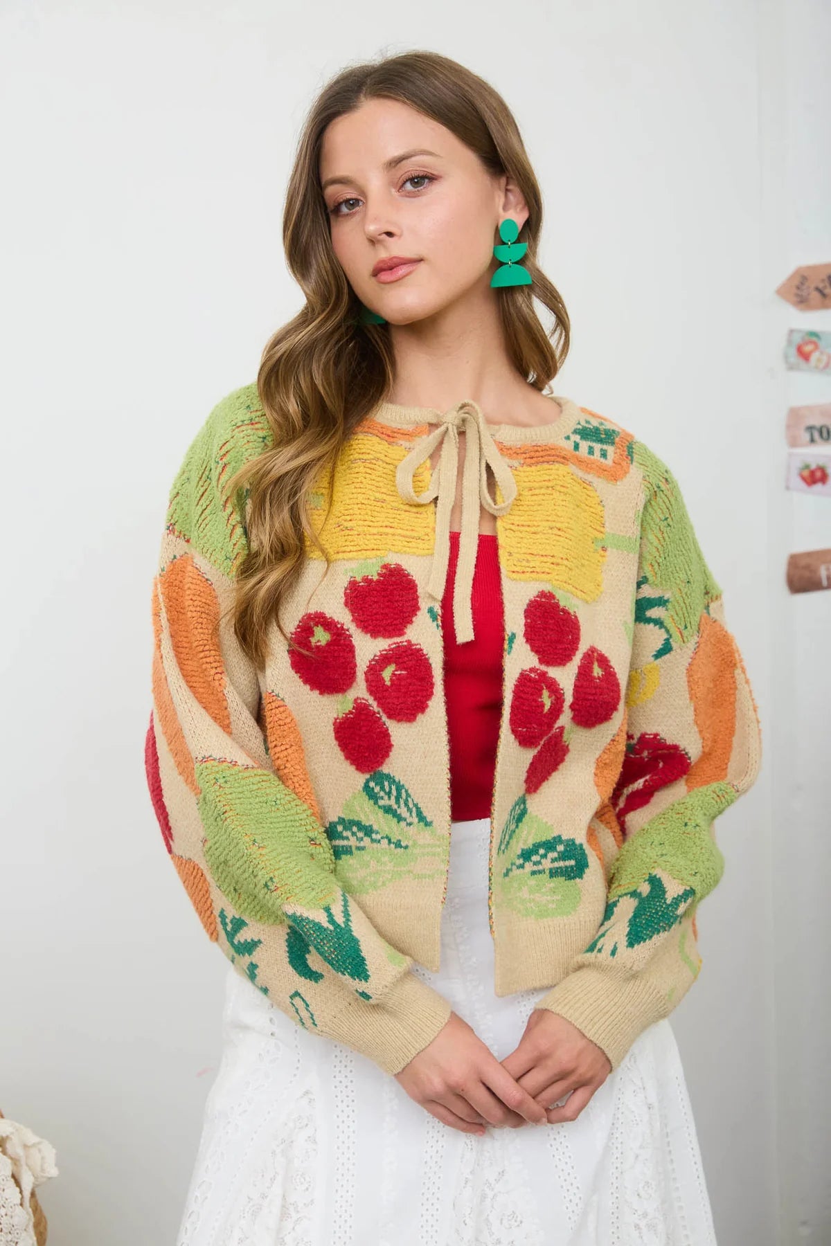Veggie Print Cardigan