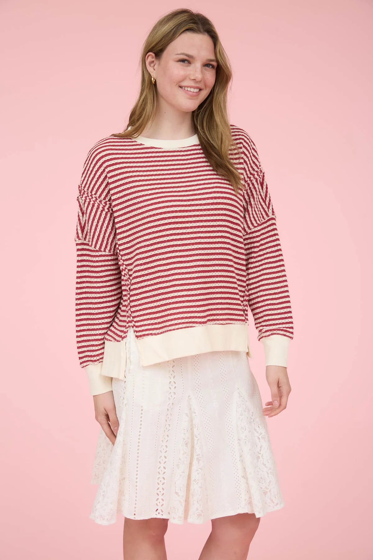 Exposed Seam Split-Hem Top