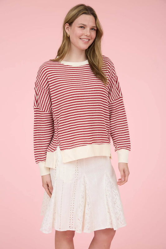 Exposed Seam Split-Hem Top