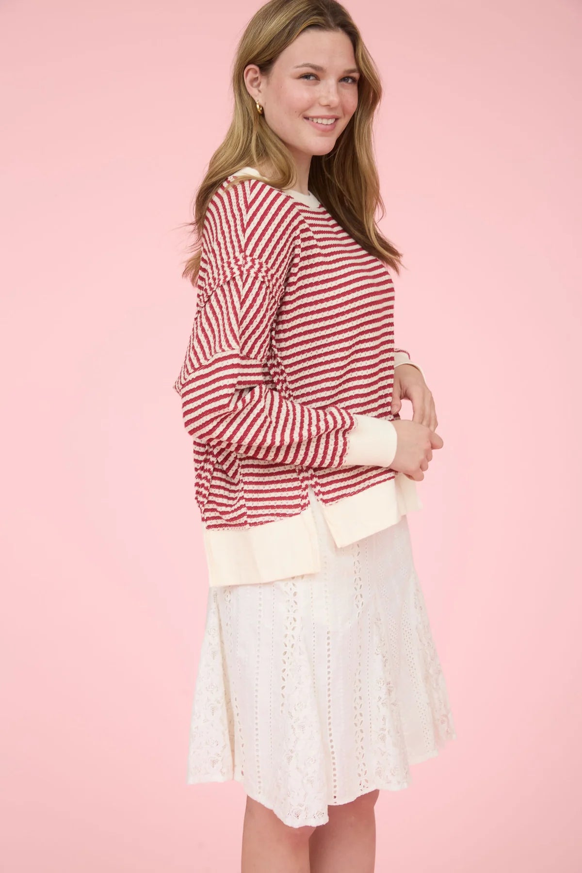 Exposed Seam Split-Hem Top