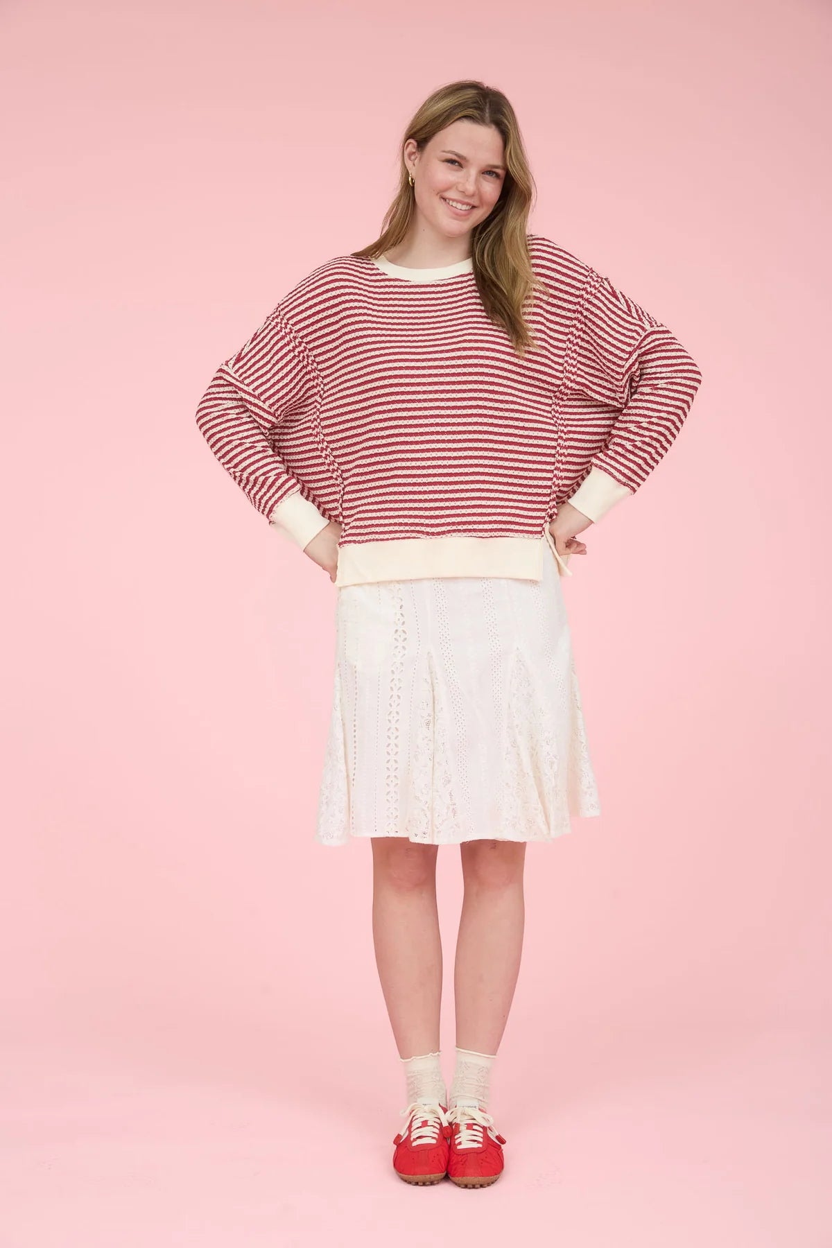Exposed Seam Split-Hem Top