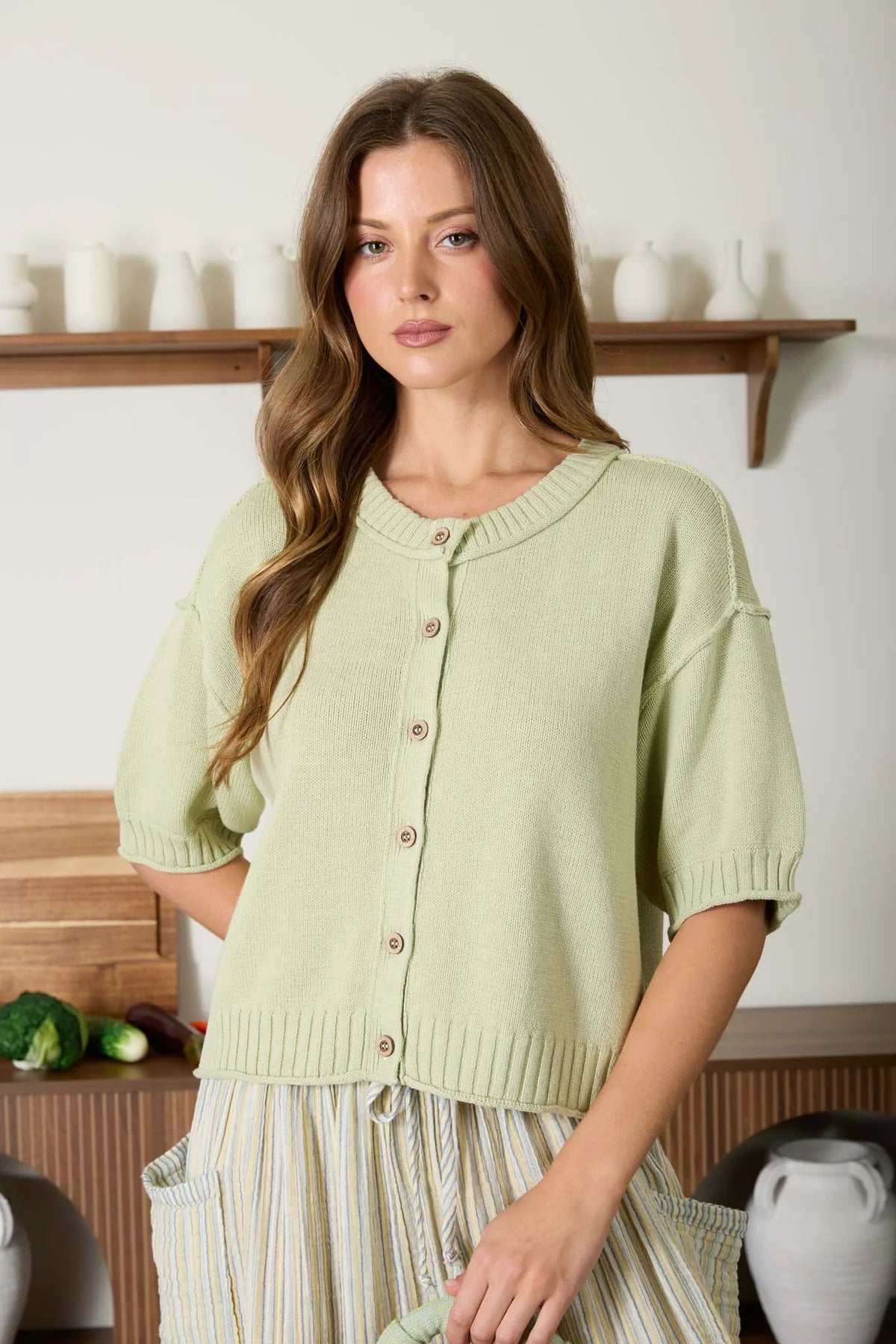 Raw Edge Trim Cardigan