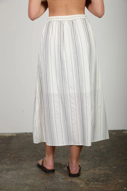 Stripe Mock Button Skirt