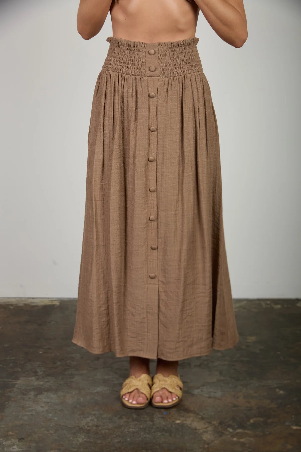 Smocked Waist Ruffle Skirt
