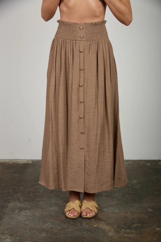 Smocked Waist Ruffle Skirt