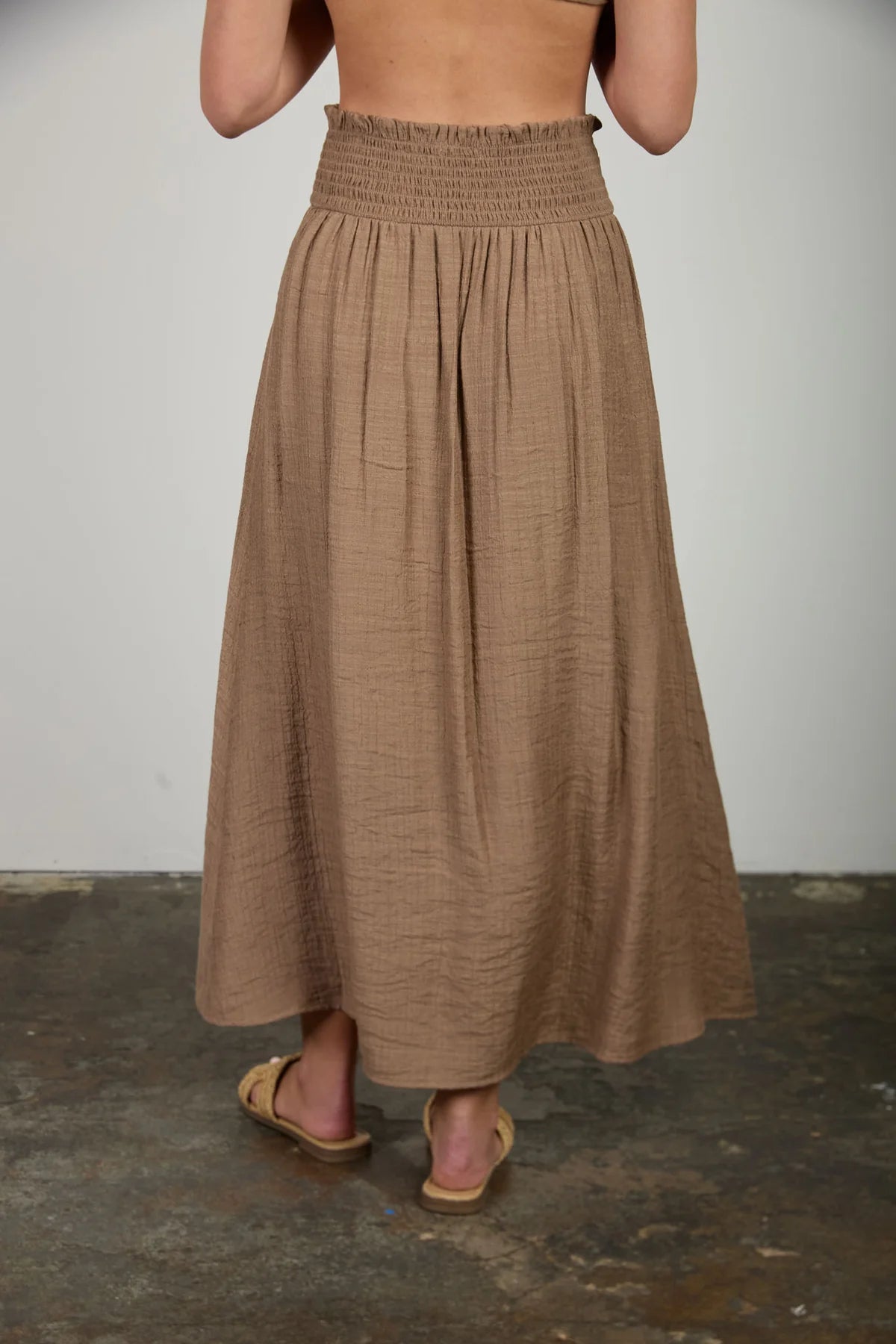 Smocked Waist Ruffle Skirt
