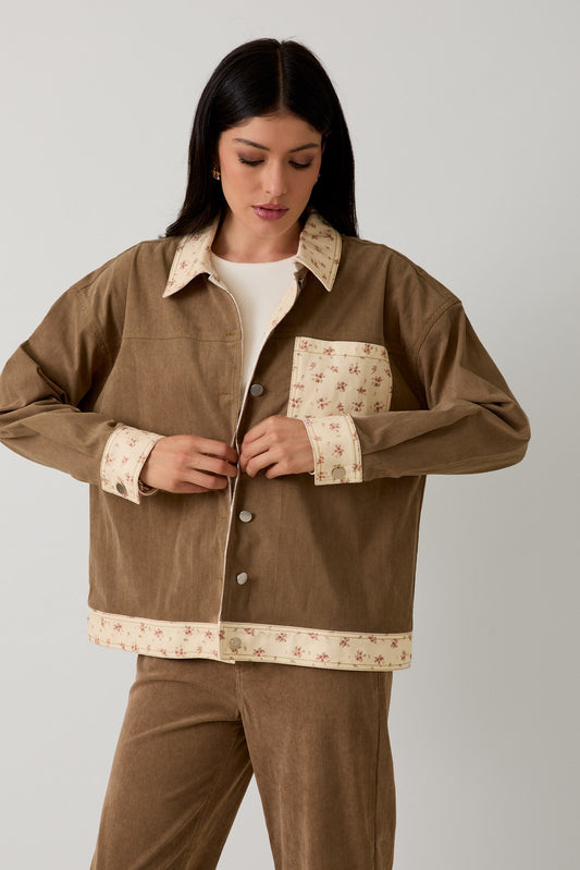 Corduroy & Floral Jacket